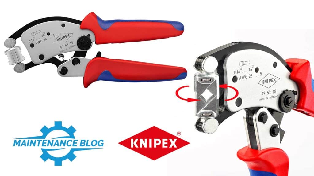 KNIPEX 97 53 18 Twistor16, Self-Adjusting Crimping Pliers for Wire Ferrules with Rotatable Die Head